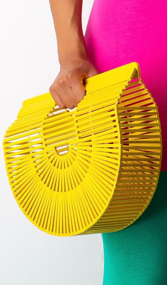 “Barbados” Wooden Bag-Yellow
